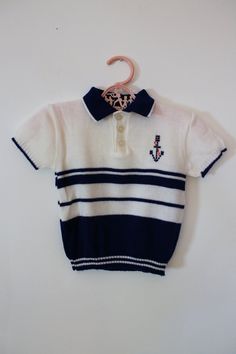 CHILD SIZE Awesome Vintage Nautical Navy Blue & White Stripe - Etsy Fitted White Nautical Tops, White Fitted Nautical Tops, Navy Fitted Knitted Top, Knit Two Piece Set, Vintage Nautical, Vintage Wear, Two Piece Sets, Striped Knit, Outfit Sets