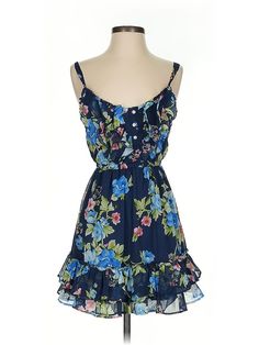 Gilly Hicks Cocktail Dress Size: X-Small Blue Dresses - used. 100% POLYESTER, Square, Floral, Short, Sleeveless | Gilly Hicks Cocktail Dress: Blue Floral Dresses - Used - Size X-Small Gilly Hicks Dress, Gilly Hicks, Blue Cocktail Dress, Floral Blue Dress, Blue Dresses, Cocktail Dress, Women Handbags, Womens Dresses, Dresses