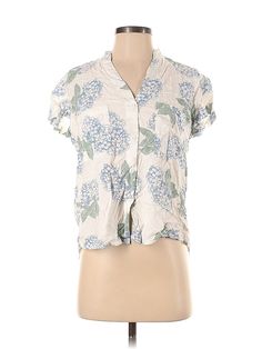 Assorted Brands Short Sleeve Blouse Size: X-Small Tops - used. 100% RAYON, Floral | Short Sleeve Blouse: Ivory Floral Tops - Size X-Small Floral Short, Small Tops, Short Sleeve Blouse, Short Sleeves Tops, Floral Tops, Sleeve Blouse, Women Handbags, Womens Tops, Handbags