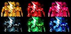 four different colored images of the same character