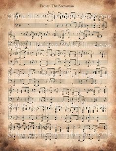 an old sheet with music notes on it