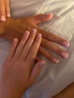 beautiful gel french tips , no extensions ,just natural nails🫧 Simple Gel French Tips, Clear Gel French Tip, Gel French On Natural Nails, French Tips Regular Nails, French Tip With Natural Nails, Gel Nails Ideas No Acrylic, French Tips Normal Nails, French Tips On Natural Nails Short, Short Natural Nails No Acrylic