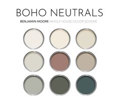 the color scheme for boho neutrals is shown in several different shades and sizes