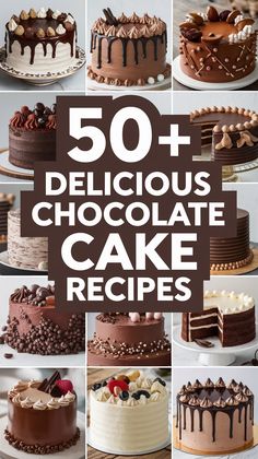 50 delicious chocolate cake recipes that are easy to make and perfect for desserts or cakes