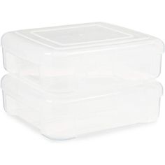 two plastic storage containers sitting side by side