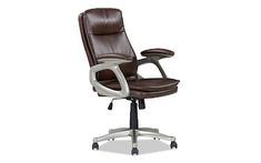 the office chair is brown and white