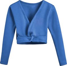 Amazon.com: DANSHOW Girls Ballet Wrap Tops Kids Long Sleeve Dance Sweater,Velvet Inner(824-130-03) Rose: Clothing, Shoes & Jewelry Dance Sweater, Ballet Wrap Top, Rose Clothing, Girls Ballet, Ballet Girls, Gymnastics, Shoes Jewelry, Ballet, Velvet