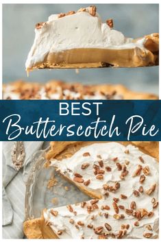 the best butterscotch pie with pecans on top