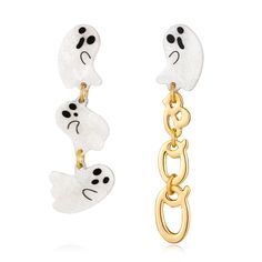 PRICES MAY VARY. Halloween dangle earrings: The lovely combination of cute ghosts and ‘BOO’ for a mysterious and playful Halloween atmosphere Arylic earrings: Made of acrylic sheet, good texture, light to wear；18K gold plated; shine and luxurious Size: Approximately 2.40/2.79 inches in length, 0.82/0.51 inches in width, and weigh about 0.07/0.15 ounces Adorable ghosts: The ghosts shape is cute and adorable, different from the scary image of other ghosts, presented in a more approachable way Surp Ghost Jewelry, Scary Images, Cute Ghosts, Earrings Acrylic, Holiday Costumes, Spooky Ghost, Earrings Cute, Halloween Earrings, Halloween Jewelry