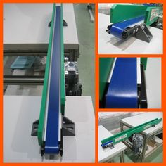 several pictures of different machines that are in the process of making something blue and green