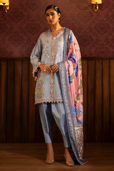 Brand: Sana SafinazProduct Code: M243-010B-3APCollection: Muzlin by Sana Safinaz Unstitched Winter CollectionFabric: Slub DESIGN DETAILS: Embroidered Front Kali On Slub 3 Pieces Dyed Back On Slub 1.20 Meters Embroidered Sleeves On Slub 0.65 Meters Digital Printed Shawl 2.5 Meters Dyed Cotton Pants 1.75 Meters DISCLAIMER:* Lining, Laces, and Tassels are not included in unstitched variants.* Embellishment items in stitched outfits are subject to market availability.* Product color may vary due to photographic lighting or your device settings. CARE INSTRUCTIONS: Extra Fabric Has Been Used For Shoot Original Color May Vary Slightly From The Picture Dry Clean Recommended Iron The Clothes At Moderate Temperature Do Not Use Bleach, Or Stain Removing Chemicals Damp Fabric Should Not Be Exposed To Pakistani Suit Designs, Velvet Anarkali, Feminine Prints, Batik Print Dress, Indian Anarkali, Salwar Suits Party Wear, Saree Sale, Pakistani Suit, Pakistani Designer Suits