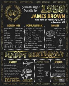 a birthday party poster for james brown