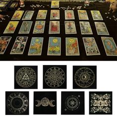 the tarot cards are laid out and ready to be used as an art project