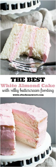 the best pink cake with fluffy buttercream frosting