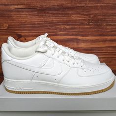 Nike Air Force 1 Low '07shoes "White Gum Bottom" Style Code: Dj2739-100 Color: White/White-Gum Light Brown Men's Size 15 Condition: Brand New With Box. The Lid Is Slightly Dented. We Guarantee All Of Our Items Are 100% Authentic And Legit. Classic White Nike Air Force 1 With Boost Midsole, Nike Air Force 1 White With Boost Midsole, Nike Air Force 1 With Boost Midsole In White, White Nike Air Force 1 With Rubber Sole, Classic Nike Air Force 1 High-top With Gum Sole, Classic High-top Nike Air Force 1 With Gum Sole, White High-top Nike Air Force 1 With Cushioned Footbed, Nike Air Force 1 White Synthetic With Rubber Sole, Nike Air Force 1 White With Branded Insole