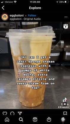 an image of a drink in a cup with the caption's on it