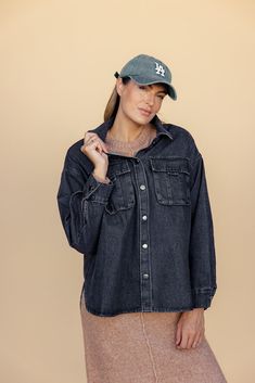 Adams Washed Denim Jacket Dresses With Jeans, Jacket Over Dress, Athleisure Mom, The Adams, Mom Accessories, Black Denim Jacket, Capri Blue, Washed Denim, Love Is Free