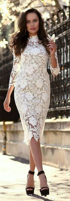 Standout Style Lace Mini Dress - FINAL SALE – InsStreet Lace Bodycon Midi Dress, Inspiration Dress, White Lace Midi Dress, Lace Inspiration, White Lace Mini Dress, Lace Bodycon, Lace Long Sleeve, Lace Bodycon Dress, Dress Prom