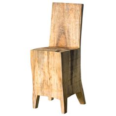 a wooden chair that is made out of some kind of piece of wood with no legs