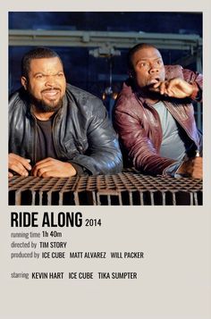 the poster for ride along with two men sitting at a table