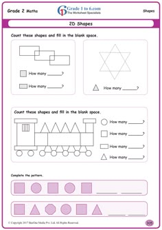 worksheet for grade 2 students to learn how to make shapes and numbers with pictures