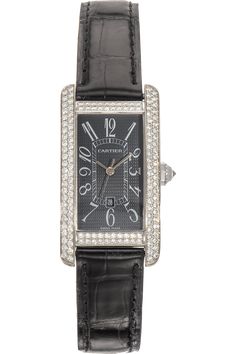 This pre-owned Tank Americaine is crafted from white gold with a silver dial featuring arabic markers. Replete with a... black alligator strap with deployant clasp, it is an exceptional choice for any collection. Cartier exists where timekeeping meets the world of exquisite jewelry. Across its exceptional collections, Cartier strives to present a perfect equilibrium between form and function, utilizing an astute combination of modern innovation and esteemed watchmaking tradition. Cartier Tank Americaine, Cartier Pasha, Black Alligator, Cartier Tank, White Gold Bracelet, Exquisite Jewelry, Diamond Gemstone, Cartier, Alligator