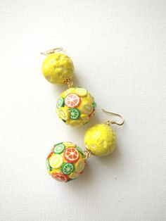 Citrus Mix Dangle Drop Earrings balls earrings orange-yelow Large Jewelry, Tropical Style, Earrings Long, Style Earrings, Estonia, Long Earrings, Dangle Drop Earrings, Hoop Earrings, Stud Earrings