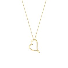 Birmingham Jewelry Item Number: BJ029784 Necklace Tilted Open Heart Adjustable Necklace A bold statement in a small package. This tilted open heart necklace with a 1pt diamond is perfect for daily wear. 14K Yellow Gold Chain Length: 16.00" - 18.00" Width: 0.80mm *The possibilities are not limited to the options in the dropdown. For pricing on further customizations & special size options, please call: 1-586-939-5100 Yellow Gold Open Heart Necklace, Yellow Gold Open Heart Necklace For Mother's Day, Open Heart Necklace, Yellow Gold Chain, Open Heart, Adjustable Necklace, Item Number, Chain Lengths, Chain Length