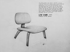 a drawing of a chair with the words low chair on it