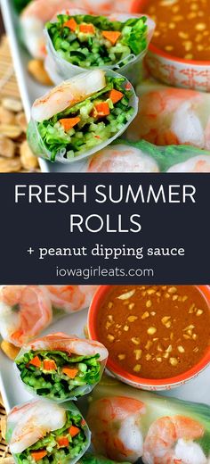 fresh summer rolls with peanut dipping sauce