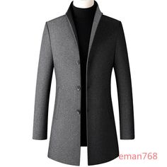 Mens Stand collar Wool Blend Trench Coat Jacket Single Breasted Outwear Overcoat Item description Brand Unbranded Department Women Outer Shell Material Wool Blend Size Type Regular Style Overcoat Type Jacket Country/Region of Manufacture China Garment Care Machine Washable MPN Does not apply Season Fall Year Manufactured 2020-2029 Accents Button Closure Button Lining Material Polyester Occasion Casual Pattern Solid   Shipment Payment Return & Warranty Service & Feedbacks Shipment 1.We Ship to Wo Casual Single Breasted Pea Coat With Stand Collar, Gray Single-breasted Outerwear With Long Sleeves, Gray Single-breasted Long Sleeve Outerwear, Casual Long Winter Sport Coat, Stand Collar Outerwear For Business In Winter, Casual Winter Wool Coat With Stand Collar, Casual Wool Coat With Stand Collar For Winter, Winter Business Outerwear With Stand Collar, Gray Long-sleeved Blazer For Winter