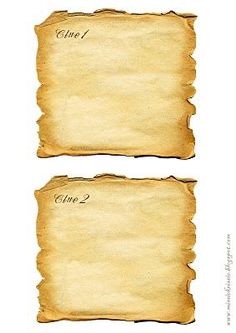 two pieces of parchment paper with the words etthe 7 and eiffe 5 written on them