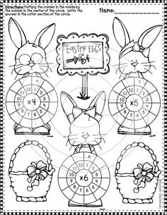 the easter bunny addition worksheet is shown in black and white, with four rabbits on