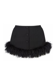 A chic, classic and effortlessly stylish cover-up. Made from our signature black high quality Italian wool crepe and trimmed with jet black ostrich feathers. Features a centre back zip hidden under the button placket, allowing you to dress without disturbing your hair and makeup. Style with our simple Showstopper gown for an elevated black tie outfit or wear for day, over a classic shirt or roll neck with chic tailored trousers. --- - Outer 100% Wool Crepe- Trim 100% Ostrich Feather - Lining 100 Black Tie Outfit, Black Tie Outfits, Black Mini Skirt Outfit, Tie Outfit, Ostrich Feather Trim, London Boutique, Wool Crepe, High Fashion Outfits, Miniskirt Outfits