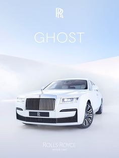 a white car with the word ghost on it