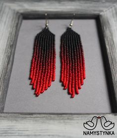 Red fringe beaded earrings Red earrings for women Seed bead | Etsy Fringe Beaded Earrings, Red Fringe, Earrings Beaded, Long Dangle Earrings, Earrings Red, Red Earrings, Earrings Long, Bead Jewelry, Seed Bead Earrings