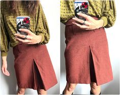 Gonna marrone lana / Gonna cargo / Mini gonna svasata / Gonna a pieghe A-Line / Gonna solida di base / Gonna con tasca con patta - S Cargo Skirt Mini, Minimal Skirt, Skirt Cargo, White Plaid Skirt, Grunge Skirt, Brown Flares, Solid Skirt, Flared Mini Skirt, Stretchy Skirt