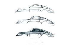 three different types of cars are shown in this drawing