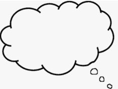 an empty thought bubble is shown in black and white, with one cloud above it