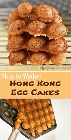 how to make hong kong egg cakes in an air fryer with text overlay