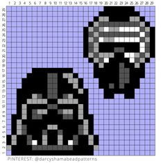 Darth Vader & Kylo Ren Pattern #darthvader #anakin #anakinskywalker #jedi #sith #kyloren #bensolo #starwars #newhope #empirestrikesback #returnofthejedi #phantommenace #attackoftheclones #revengeofthesith #forceawakens #lastjedi #riseofskywalker #hamabeads #hamabeadpattern #perler #perlerbeads #pyssla #pixel #pixelart #crossstitch #fusebeads Darth Vader Kylo Ren, Hama Mini, Easy Perler Bead Patterns, Jedi Sith, Star Wars Kylo Ren, Pixel Drawing