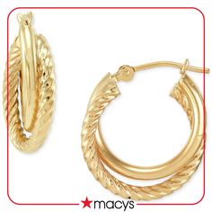 in stock Twist Style, Small Hoop Earrings, Fine Jewellery Earrings, Jewelry Watches, Gold Bracelet, Pick Up, In Store, Fine Jewelry, Jewelry Earrings