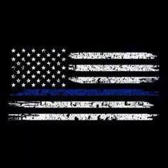 an american flag with the thin blue line on it