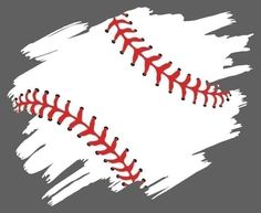 an image of a baseball ball painted in red and white colors on a gray background