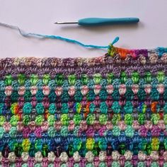 the crochet pattern is being worked on