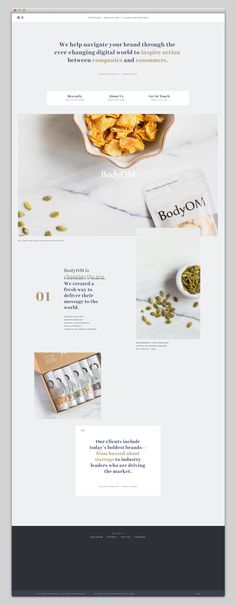 the website design for body oil