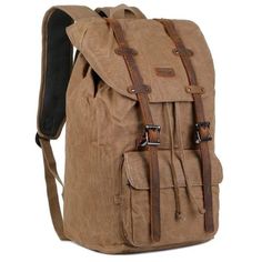 a brown backpack with two straps on it