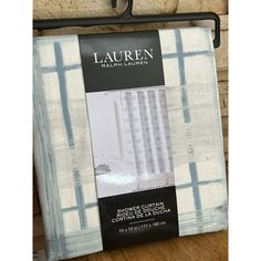 the linen company lauren window curtain valance in white and blue checkerboard pattern