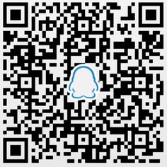 a qr code with the image of a person's head in blue on it