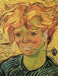 a painting of a person with blonde hair